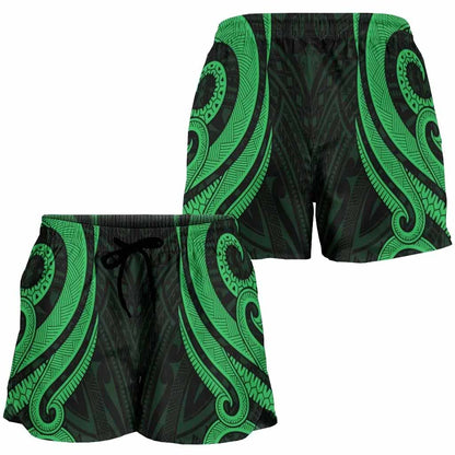 Nauru Women Shorts - Green Tentacle Turtle
