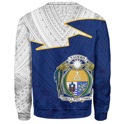 Nauru Sweatshirt Polynesian Tattoo Flag And Coat Of Arms