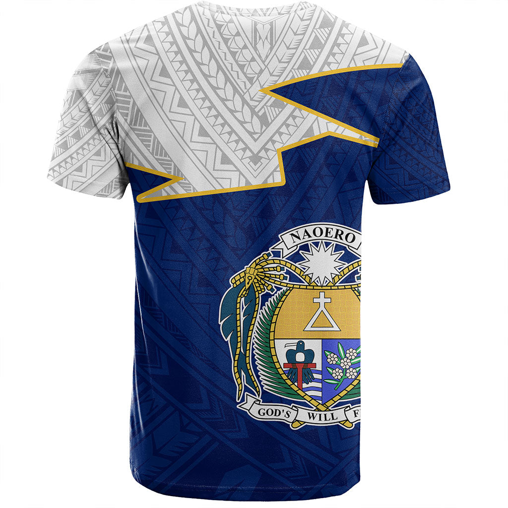 Nauru T-Shirt Polynesian Tattoo Flag And Coat Of Arms