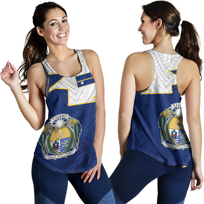 Nauru Women Tank Polynesian Tattoo Flag And Coat Of Arms