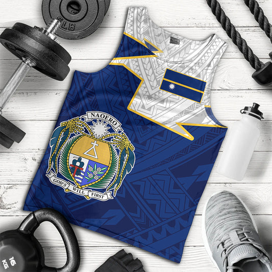 Nauru Tank Top Polynesian Tattoo Flag And Coat Of Arms