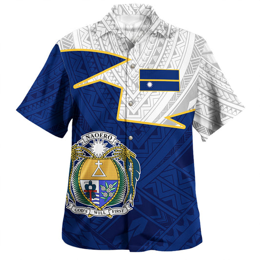 Nauru Hawaiian Shirt Polynesian Tattoo Flag And Coat Of Arms