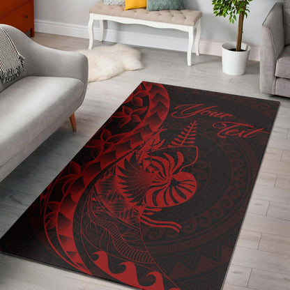 New Caledonia Area Rug - Custom Personalised Polynesian Pattern Style Red Color