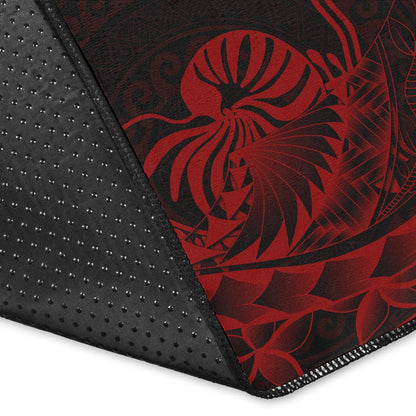 New Caledonia Area Rug - Custom Personalised Polynesian Pattern Style Red Color