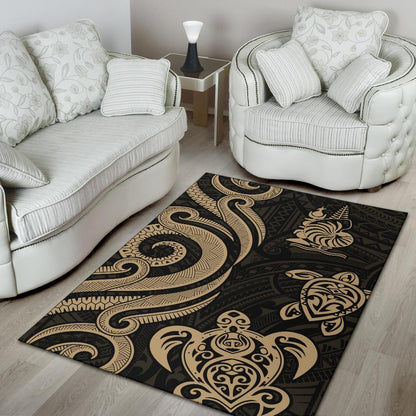 New Caledonia Area Rug - Gold Tentacle Turtle