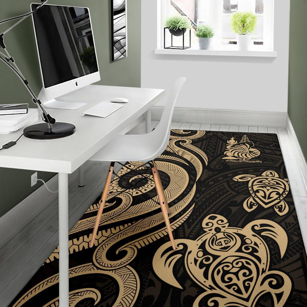 New Caledonia Area Rug - Gold Tentacle Turtle