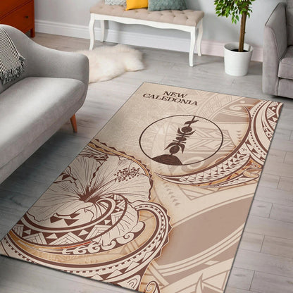 New Caledonia Area Rug - Hibiscus Flowers Vintage Style