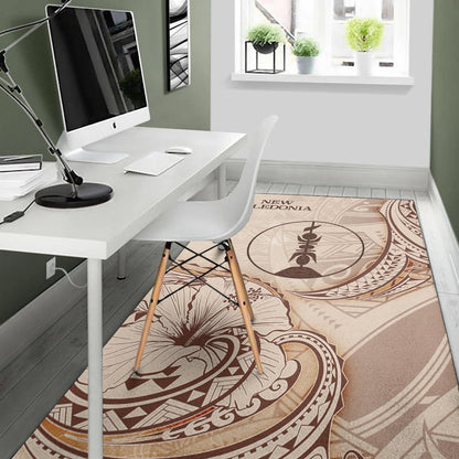 New Caledonia Area Rug - Hibiscus Flowers Vintage Style