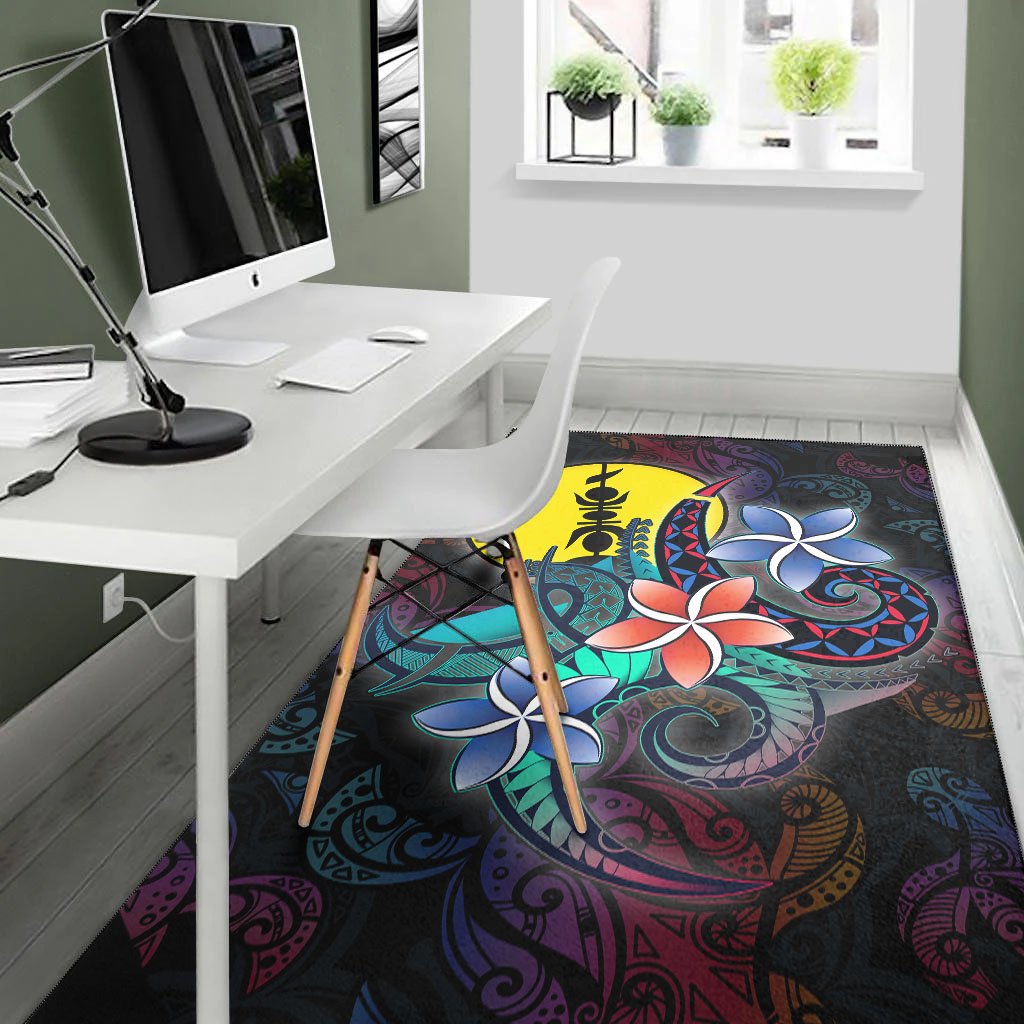 New Caledonia Area Rug - Plumeria Flowers Style