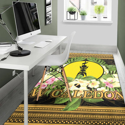 New Caledonia Area Rug - Polynesian Gold Patterns Collection