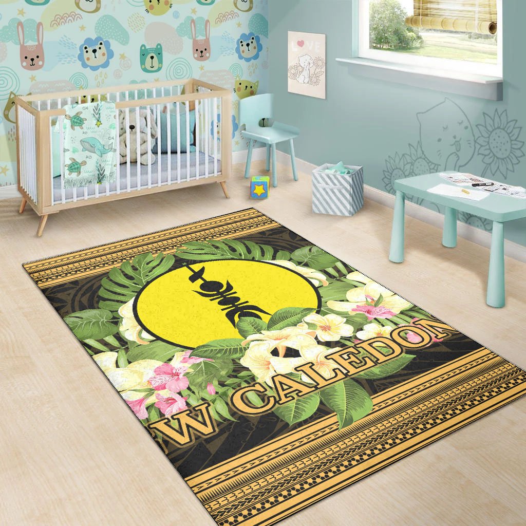 New Caledonia Area Rug - Polynesian Gold Patterns Collection