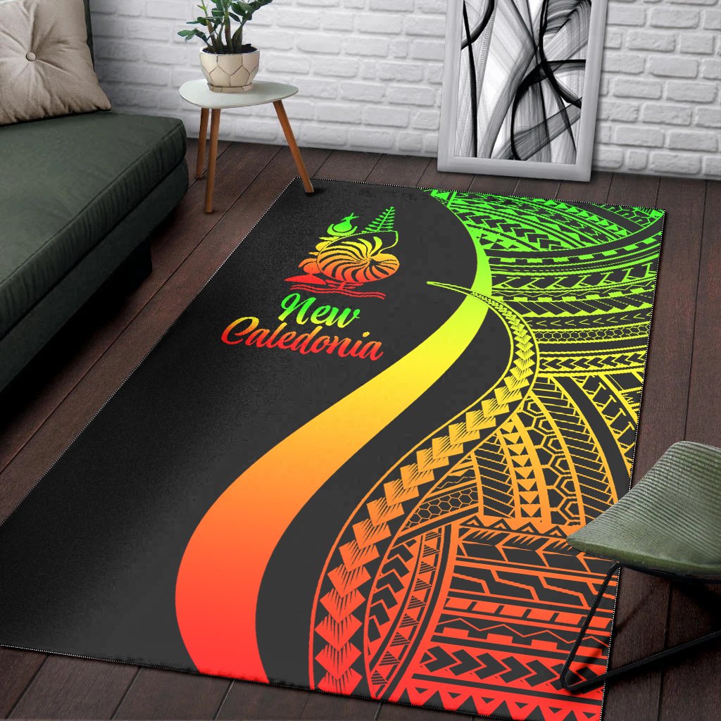 New Caledonia Area Rug - Reggae Polynesian Tentacle Tribal Pattern