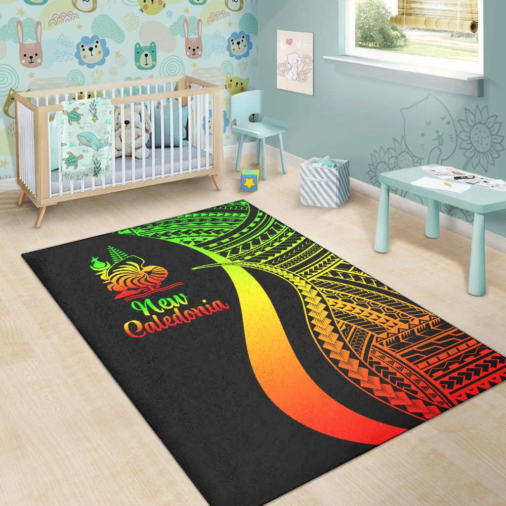 New Caledonia Area Rug - Reggae Polynesian Tentacle Tribal Pattern