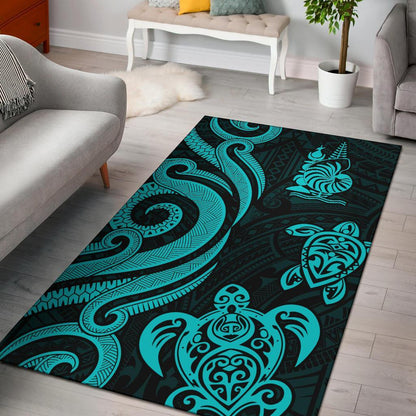 New Caledonia Area Rug - Turquoise Tentacle Turtle
