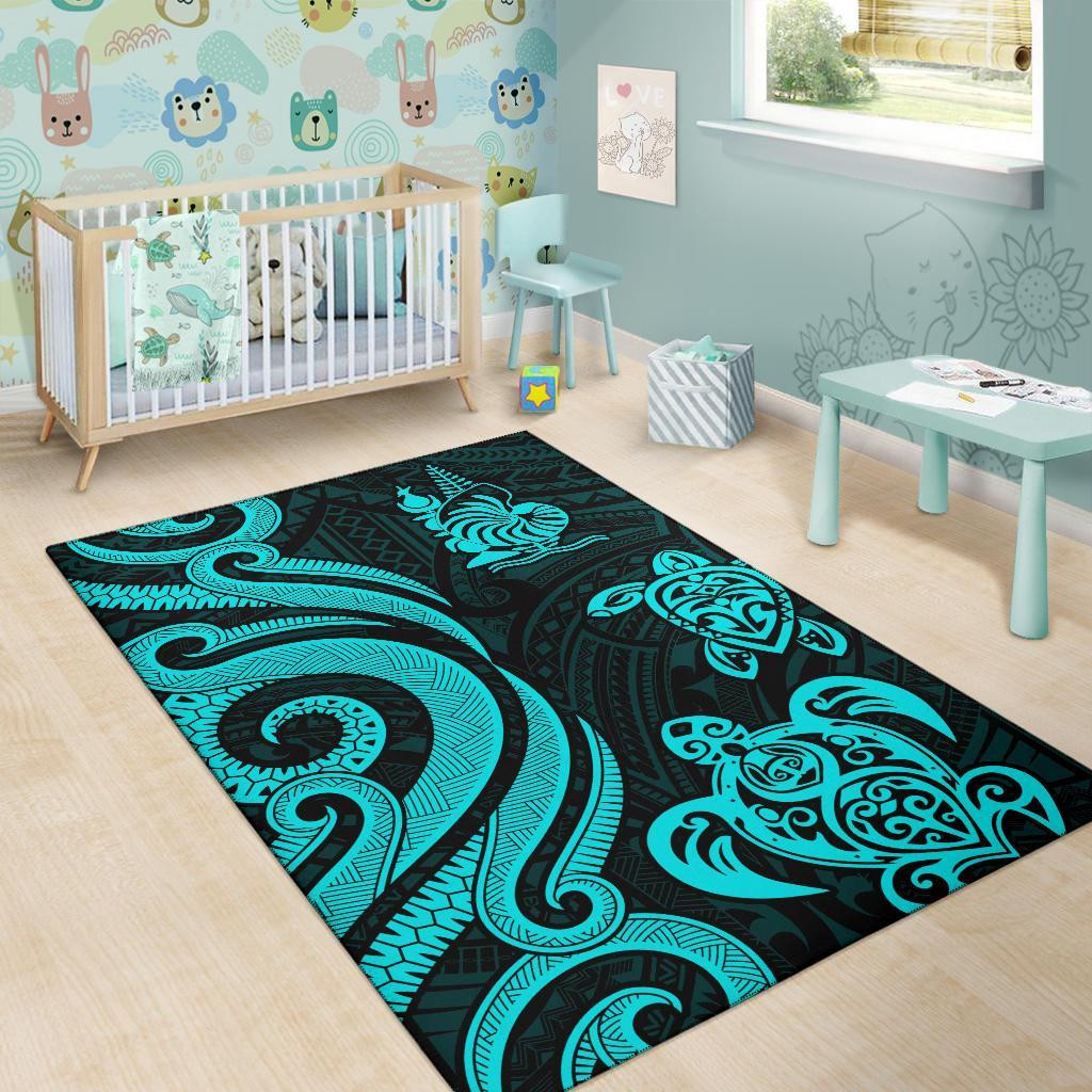 New Caledonia Area Rug - Turquoise Tentacle Turtle