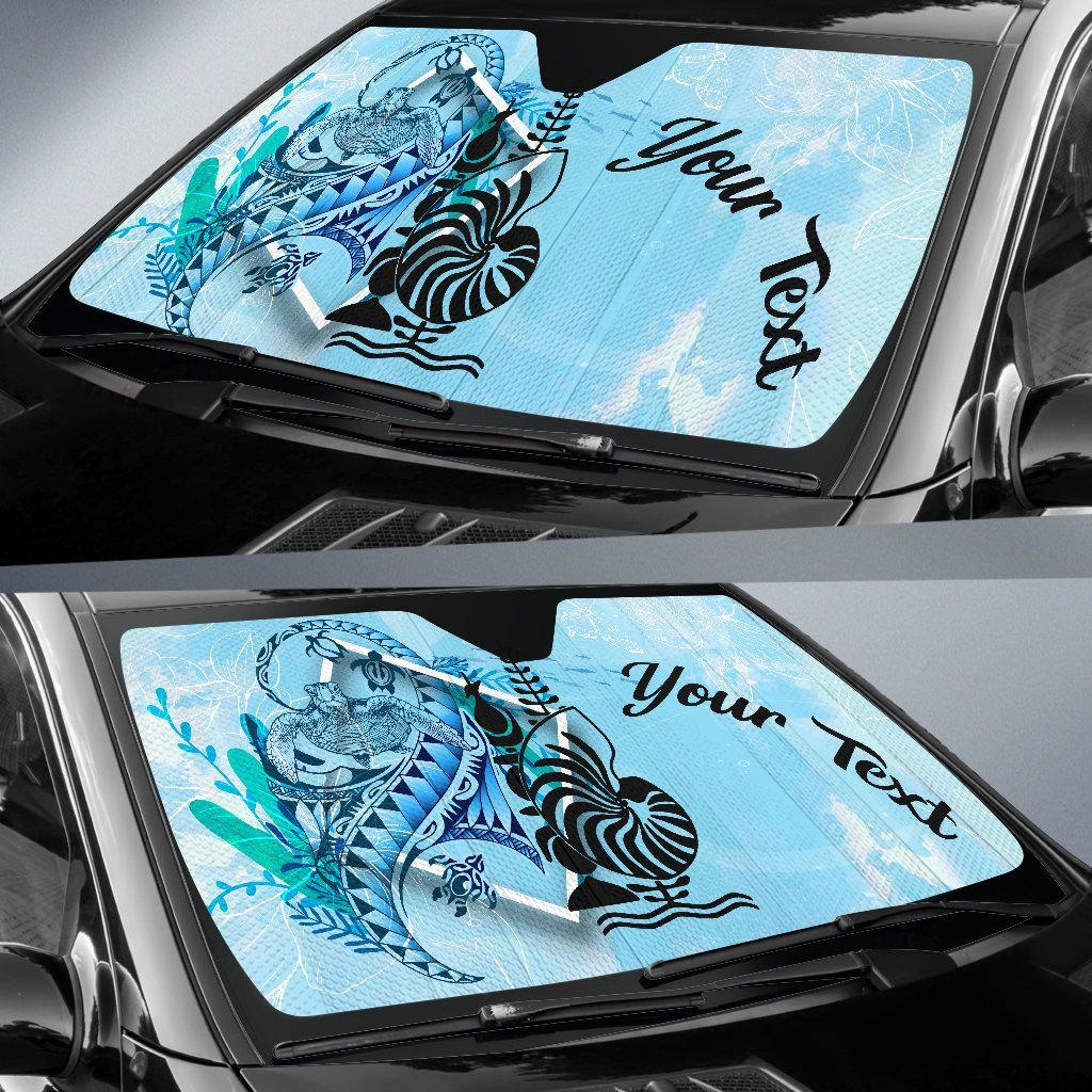 New Caledonia Auto Sun Shades - Custom Personalised Polynesian Turtle Under The Sea