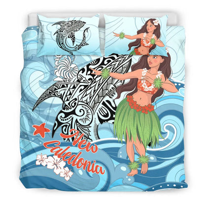 New Caledonia Bedding Set - Polynesian Girls With Shark