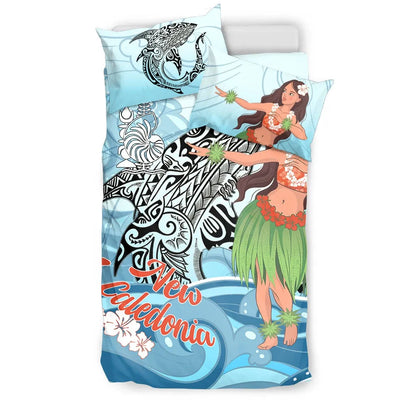 New Caledonia Bedding Set - Polynesian Girls With Shark