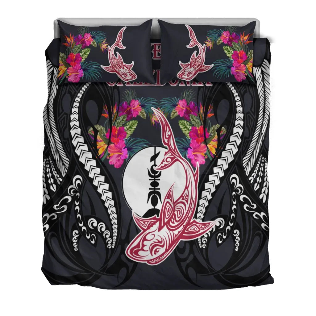 New Caledonia Bedding Set - Polynesian Shark Hibiscus Flower