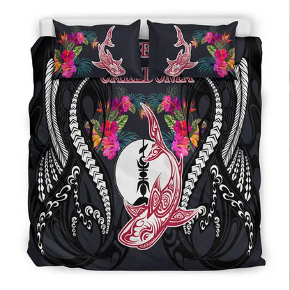 New Caledonia Bedding Set - Polynesian Shark Hibiscus Flower