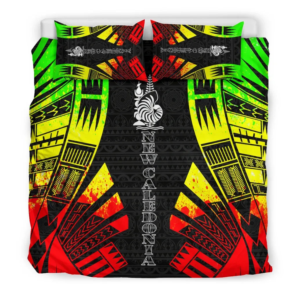 New Caledonia Duvet Cover Set - Polynesian Tattoo Reggae