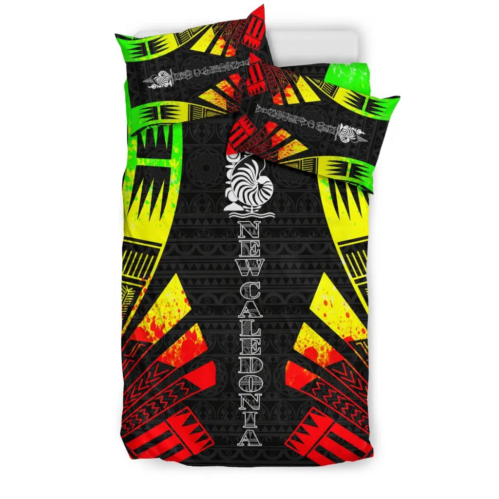 New Caledonia Duvet Cover Set - Polynesian Tattoo Reggae