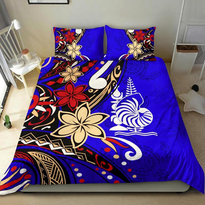 New Caledonia Bedding Set - Tribal Flower With Special Turtles Blue Color