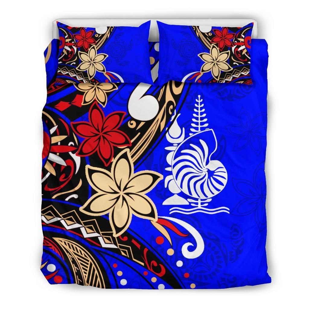 New Caledonia Bedding Set - Tribal Flower With Special Turtles Blue Color