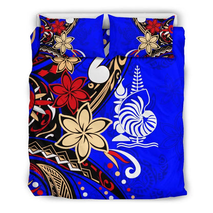 New Caledonia Bedding Set - Tribal Flower With Special Turtles Blue Color
