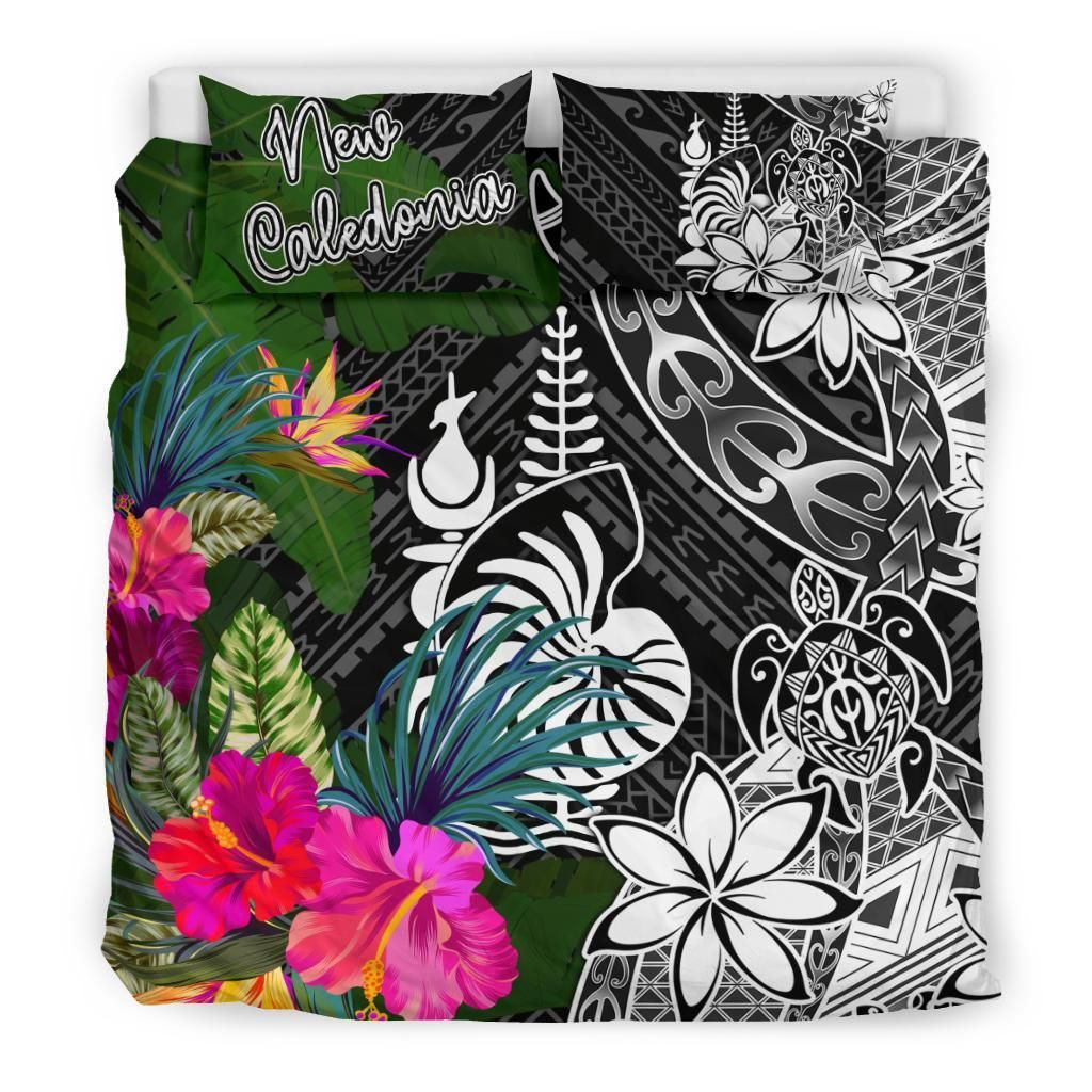 New Caledonia Bedding Set - Turtle Plumeria Banana Leaf Crest