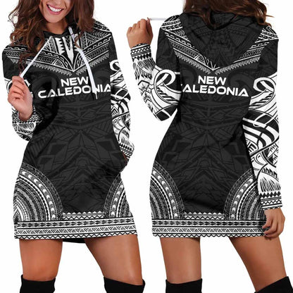 New Caledonia Female Hoodie Dress - Polynesian Black Chief