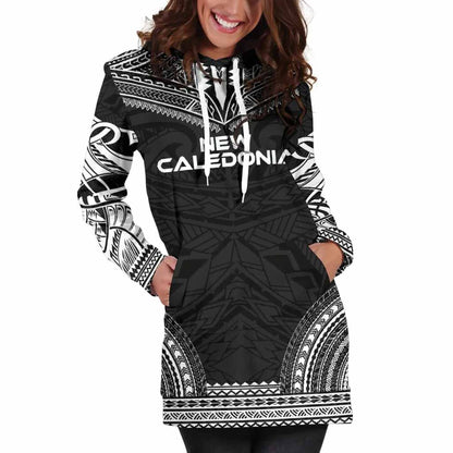 New Caledonia Female Hoodie Dress - Polynesian Black Chief