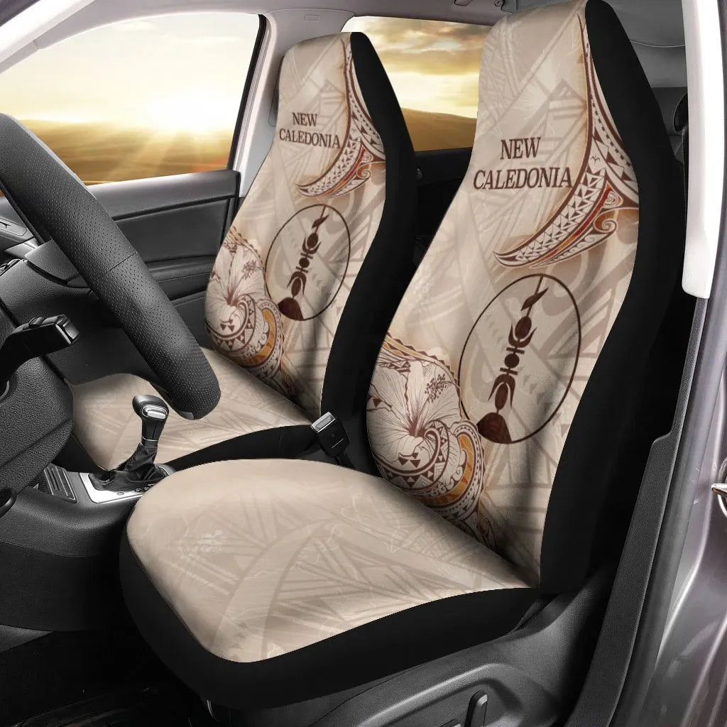 New Caledonia Car Seat Cover - Hibiscus Flowers Vintage Style