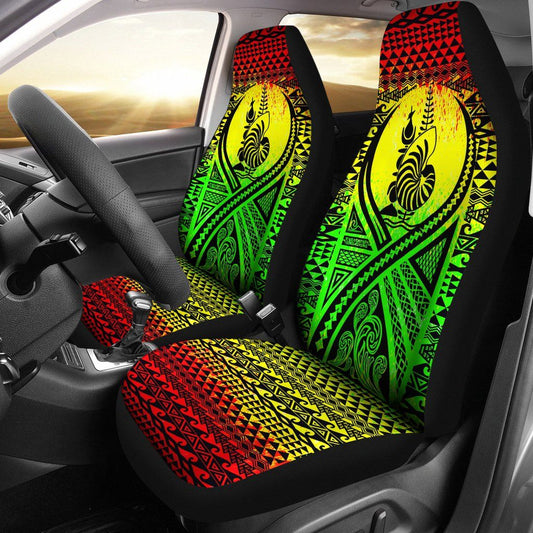 New Caledonia Car Seat Cover - New Caledonia Coat Of Arms Polynesian Tattoo Reggae