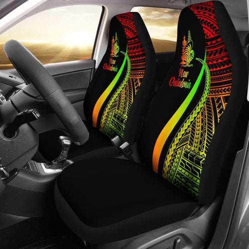 New Caledonia Car Seat Covers - Reggae Polynesian Tentacle Tribal Pattern Crest