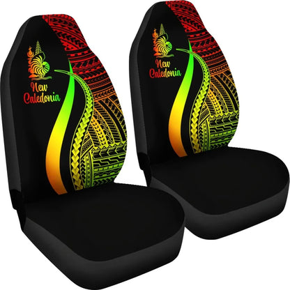 New Caledonia Car Seat Covers - Reggae Polynesian Tentacle Tribal Pattern Crest