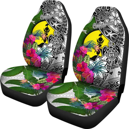 New Caledonia Car Seat Covers White - Turtle Plumeria Banana Leaf