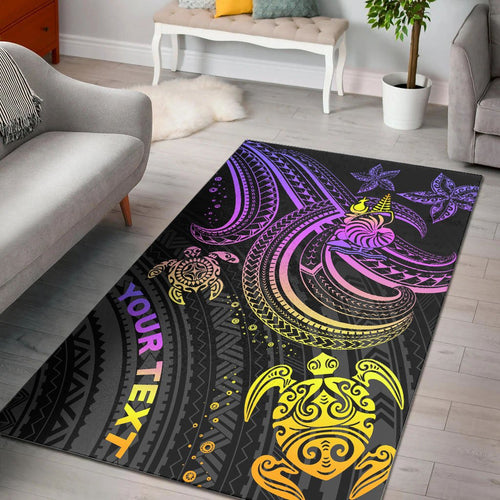 New Caledonia Custom Personalised Area Rug - Pink Turtle