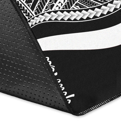 New Caledonia Custom Personalised Area Rug - White Polynesian Tentacle Tribal Pattern