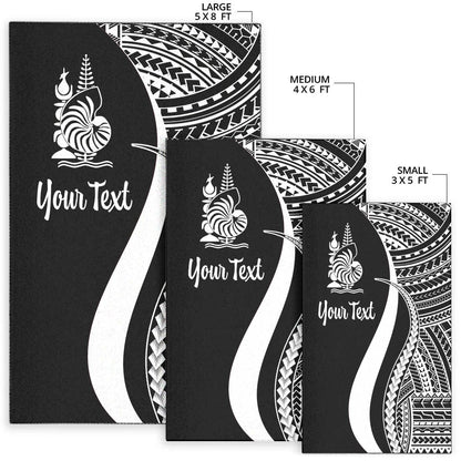 New Caledonia Custom Personalised Area Rug - White Polynesian Tentacle Tribal Pattern