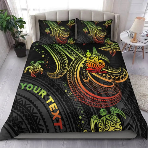 New Caledonia Custom Personalised Bedding Set - Reggae Turtle
