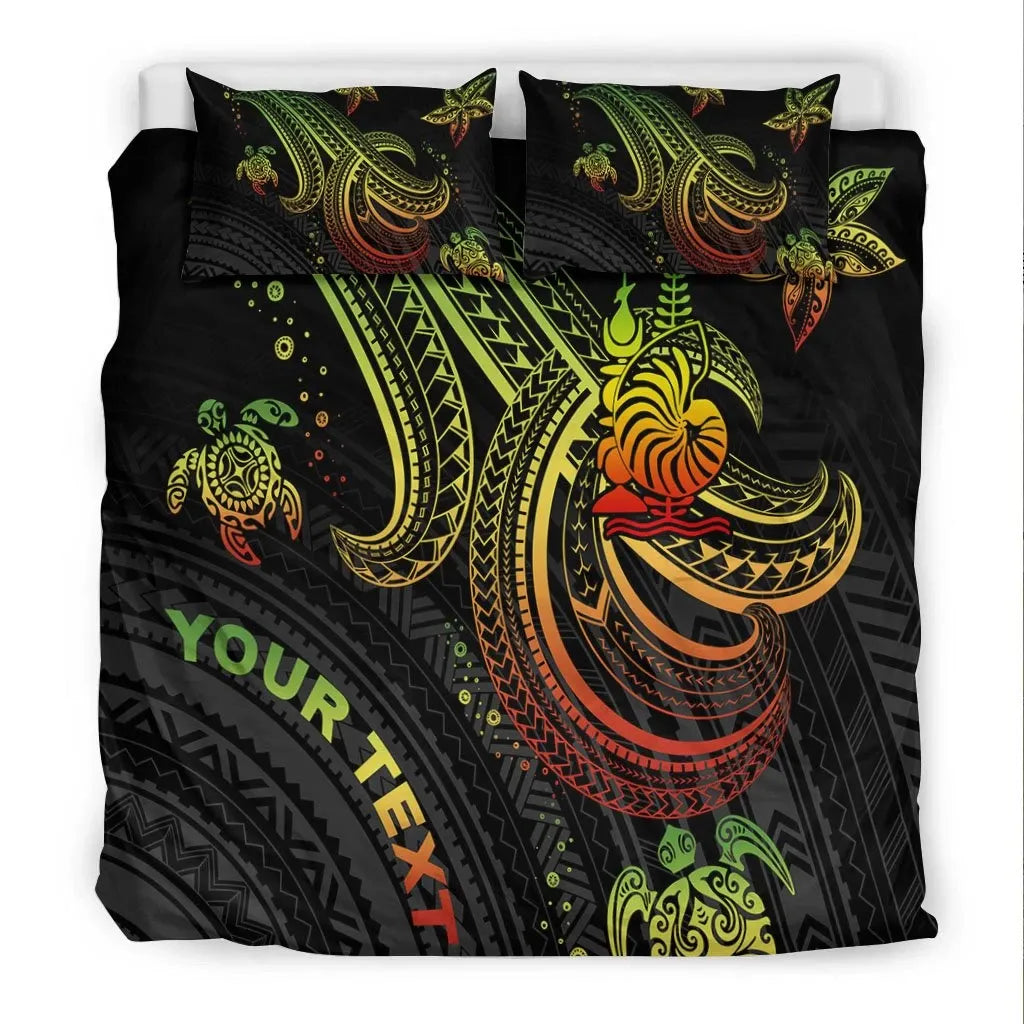 New Caledonia Custom Personalised Bedding Set - Reggae Turtle