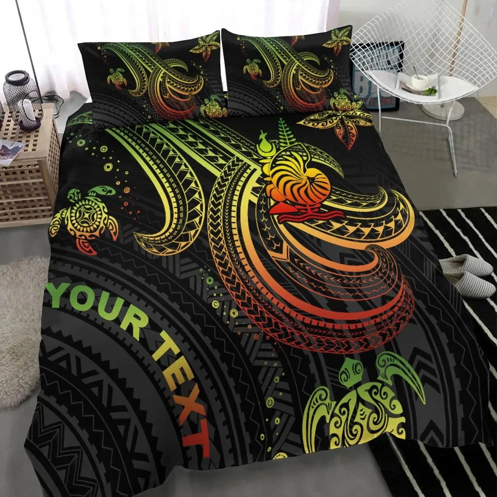 New Caledonia Custom Personalised Bedding Set - Reggae Turtle