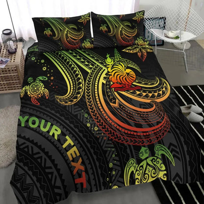 New Caledonia Custom Personalised Bedding Set - Reggae Turtle