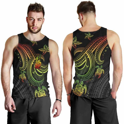 New Caledonia Custom Personalised Men Tank Top- Reggae Turtle