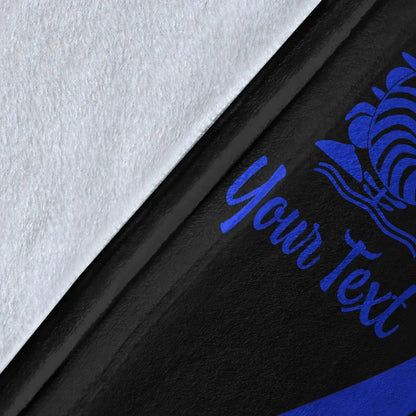New Caledonia Custom Personalised Premium Blanket - Blue Polynesian Tentacle Tribal Pattern Crest