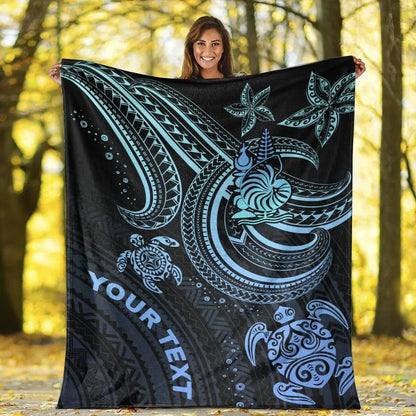 New Caledonia Custom Personalised Premium Blanket- Blue Turtle