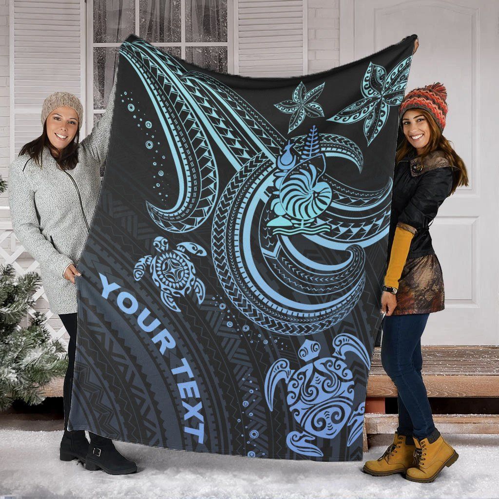 New Caledonia Custom Personalised Premium Blanket- Blue Turtle
