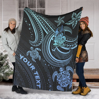 New Caledonia Custom Personalised Premium Blanket- Blue Turtle