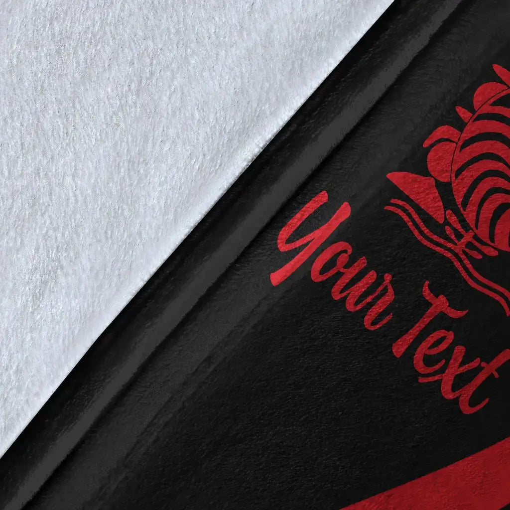 New Caledonia Custom Personalised Premium Blanket - Red Polynesian Tentacle Tribal Pattern Crest